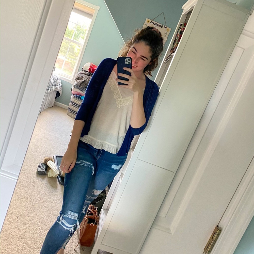Navy blue cardigan
